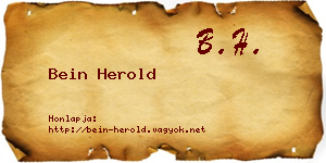 Bein Herold névjegykártya